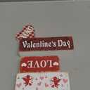 4Pcs Valentine's Day Wooden Table Decorations Rustic Distressed Valentines Centerpieces Blocks Farmhouse Tiered Tray Shelf Office Carnival Decor Home Party Supplies Decor