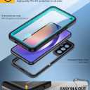 Lanhiem for Samsung A54 5G Case, Galaxy A54 5G Case, IP68 Waterproof Dustproof Cover with Screen Protector, Heavy Duty Full Body Protective Phone Case for Samsung Galaxy A54, Blue/Clear