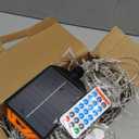 Dolunvo Solar Christmas Lights Outdoor 640LED 16Ft+60Ft, Solar Icicle Lights Waterproof with 13 Modes Rechargeable for Outside Roof Fence Christmas Decorations