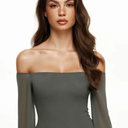 Reoria Dark Army Green Mesh Top, Size XL