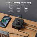 Surge Protector Power Strip - 8 Outlets with 3 USB Charging Ports,Multi Plug Outlet Extender, 5Ft Braided Extension Cord, Wall Mount Desk USB Charging Station for Home Office (Black)