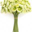 Ling's moment Ranunculus Artificial Flower, Faux Silk Mini Ranunculus Flowers for DIY Bouquet, Bulk Fake Wedding Filler Flowers for Centerpieces Arrangements Bridal Shower Decorations, Green