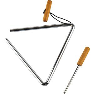 Musfunny Triangle Hand Percussion with Striker, Rhythm Steel Triangles Musical Instrument (8 inch)