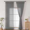 OWENIE Max Grey Pinch Pleated Sheer Curtains 84 Inches Long 2 Panels Set for Bedroom Living Room, Soft Airy Leaves Jacquard Clip Light Filtering Semi Sheer Drapes, Grey, 2Pcs, Each 54x84 Inch