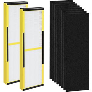 2 Pack FLT4825 True Filter B Replacement with 8 Pre-Filters Compatible with Guardian Air Purifier AC4825 AC4300 AC4800 AC4900 AC4850,H13 Filter