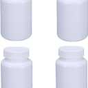 4PCS Empty Medicine Pill Bottle White Plastic Vials with Screw Cap Liquid Solid Powder Capsules Case Pill Tablet Holder Box Storage Container Reagent Bottle Travel Jar Pot (200ML)