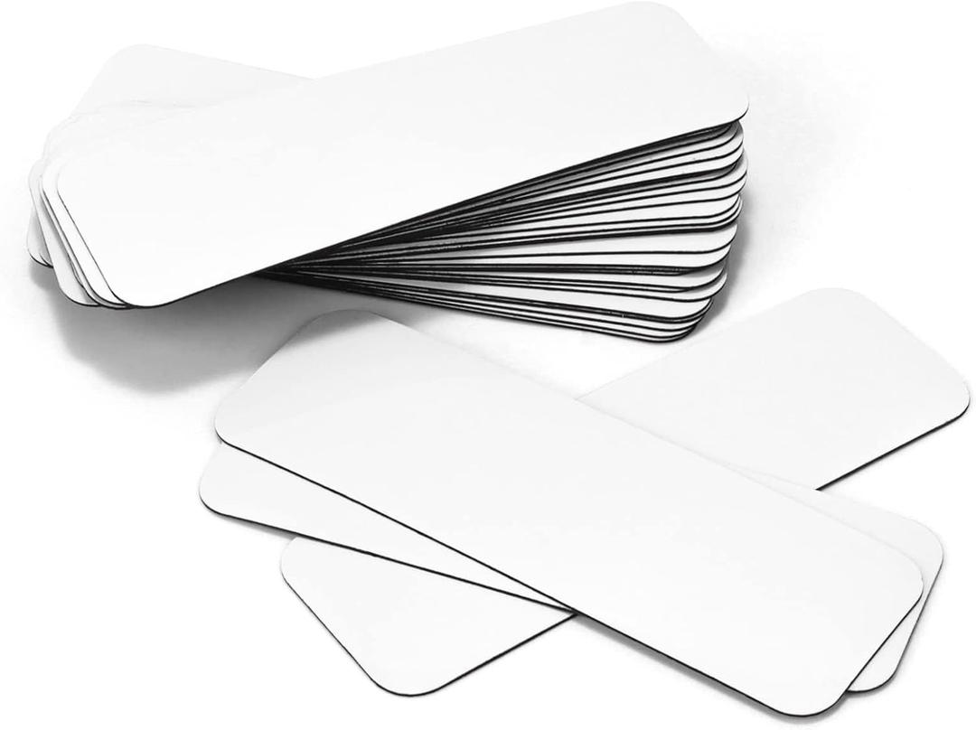 Rammos Dry Erase Magnetic Labels 1 x 3 inch 30 Pieces Magnetic Labels, Waterproof White Magnet Labels for Whiteboards, School, Office and Home