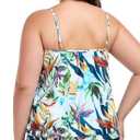 Ocean Blues Women's Black Plus Size Bandeau Tankini Top Strapless Blouson Tankini Bathing Suit Top Loose Fit Swimsuit Size Large