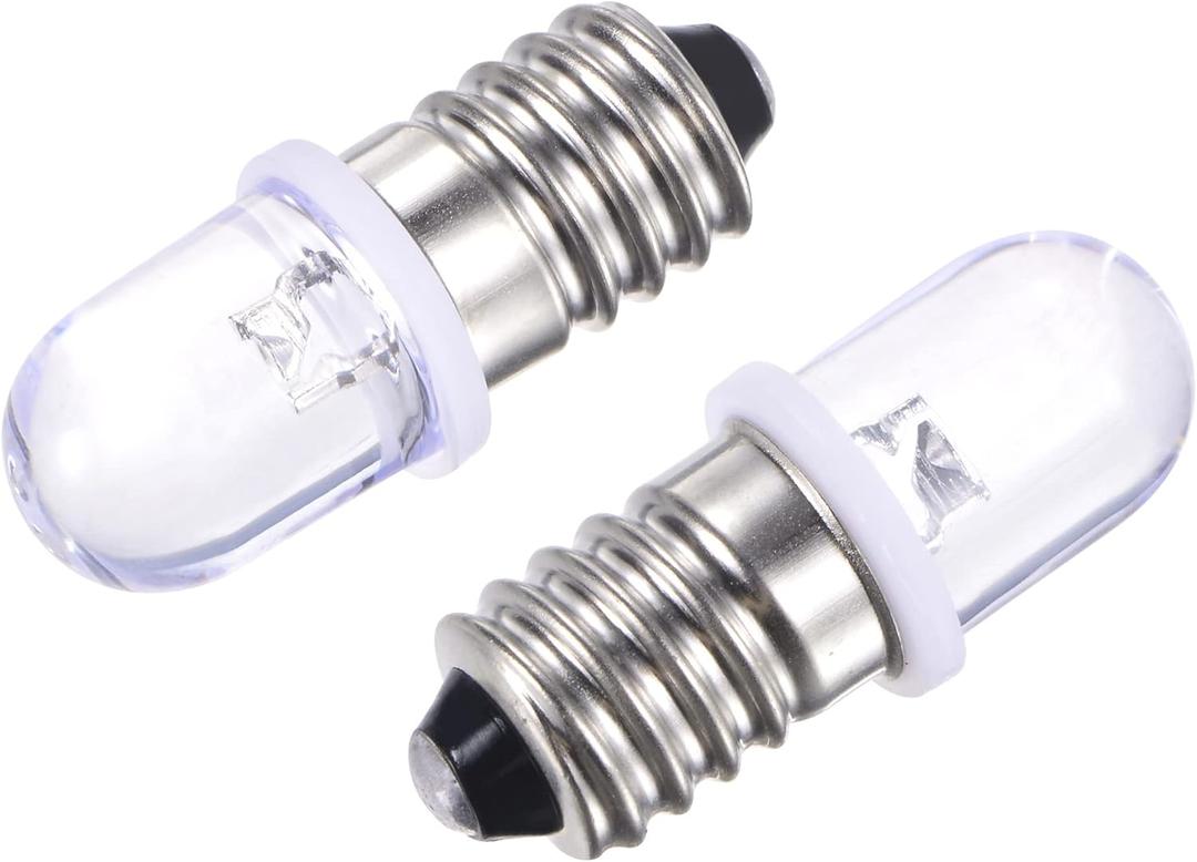 MECCANIXITY E10 Screw Base LED Bulb DC 8V 0.25W Round Top Mini Spot Light, Warm White Pack of 10