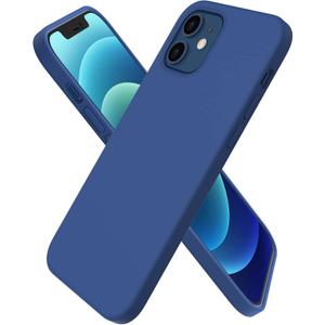 ORNARTO Compatible with iPhone 12 Case, Compatible with iPhone 12 Pro Case, Slim Liquid Silicone 3 Layers Full Covered Soft Gel Rubber Phone Case Cover 6.1 inch-White