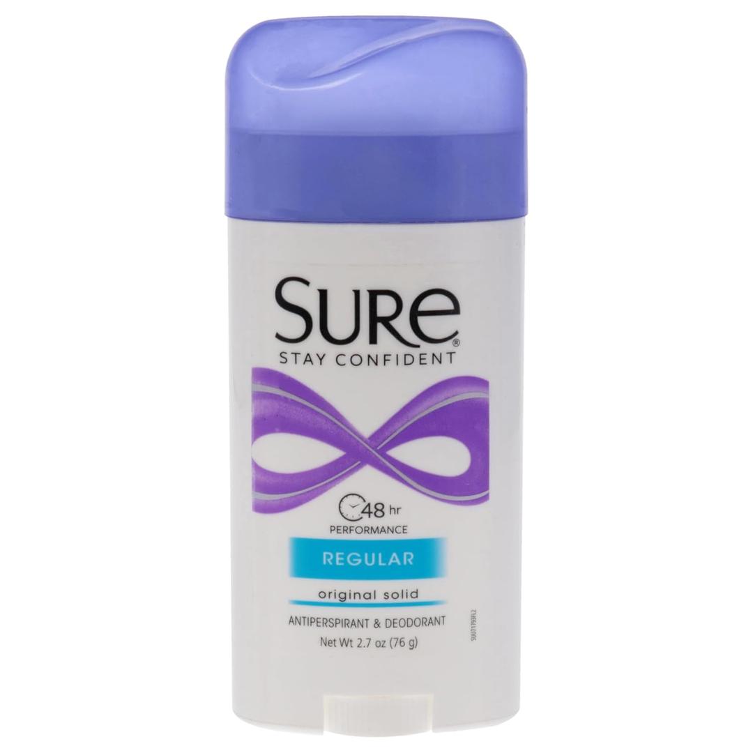 Sure Reg Solid Size 2.7z Sure Regular Original Solid Anti-Perspirant Deodorant, 4 Pieces