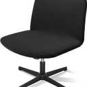 Criss Cross Chair Cover, Black Mid Back Wide Seat Swivel Office Computer Task Desk Chair Cover Protector, Armless Cross Legged Slipcover Chairs Cover for Bedroom OfficeOnly Covers, No Chairs