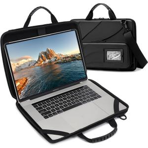 17 Inch Laptop Case,Laptop Messenger Bag for Macbook Pro Air Chromebook HP Lenovo Work-in Computer Hard Shell Laptop Bag for Men Women with Pouch and Shoulder Strap