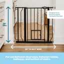 Carlson 29.536.5 Extra Wide Dog Gate with Small Pet Door, Walk-Through Pressure Mounted Metal Indoor Pet Safety Gate, Black, Tested and Trusted by Pet Parents, American Designed, American Owned