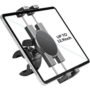 KDD Spin Bike Tablet Holder Mount, Phone iPad Holder Stand Exercise Bike Handlebar Mount for Stationary Bicycle, Treadmill, Microphone Stand, Fit for iPad Pro 12.9, Galaxy Tabs, iPhone(4.7-13)