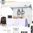 COBIZI 10x10 Pop up Canopy with 1 SideWall,Outdoor Canopy One Push Installation & 3 Adjustable Heights, Waterproof & UFP50+ Commercial Gazebo Outdoor Tent for Backyard Party and Street,White