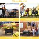 Collapsible Wagon Cart with Wheels Foldable - Folding Utility Heavy Duty Wagons Carts for Grocery Sports Garden Shopping Camping Wheelbarrows (Black, 90L)