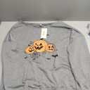 Pumpkin Fall Halloween Sweatshirts Pullover Women Gray Orange Black XXL