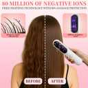 Cordless Hair Straightener Brush, Portable Straightening Brush for Travel, Negative Ion Hot Comb Hair Straightener for Women, Straightening Comb for Travel & Home, Lightweight to Carry Out, White