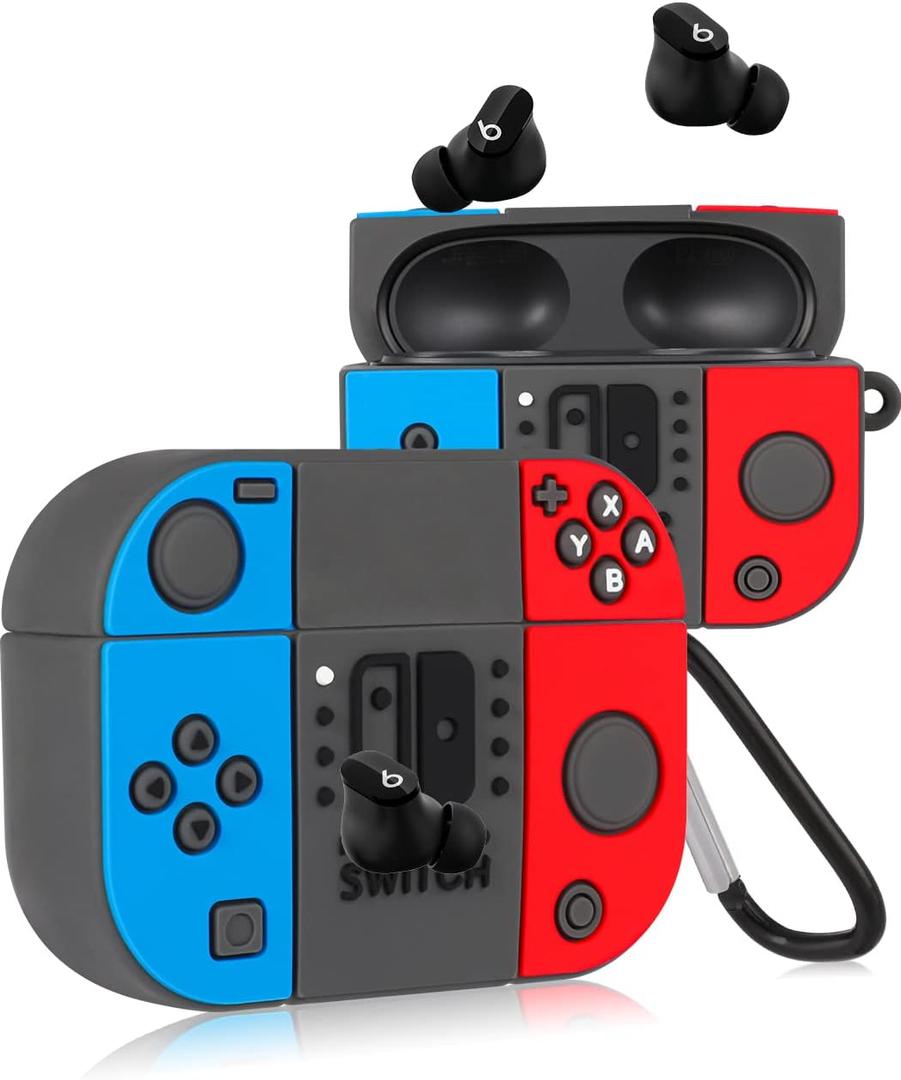 Jowhep Case for Beats Studio Buds Fashion 3D Design Stylish Silicone Cover Trendy Kawaii Funny Cool Fun Unique Wireless Powerbeats Cases for Beats Earbuds Headphones for Girls Boys Teen Switch