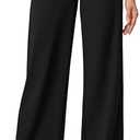 IUGA Womens Dress Pants Wide Leg Pull On Stretchy Work Pants Women High Waisted Business Casual Trousers with Pockets, L