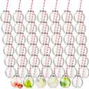 Yaomiao 48 Pcs 10 oz Mini Plastic Fish Bowl Ornament Cups for Drinks Clear Spherical Potion Bottles with Lids and Straws Bulb Cups for Christmas Carnival Candy Party Decorations (Red), 3.35 X 3.58 Inches