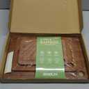 Bamboo Cutting Board for Kitchen, 3-Piece Set with Juice Grooves, Side Handles & Non-Slip Mats  Durable Bamboo Chopping Board for Meat, Vegetables and Fruits (Carbonized brown)