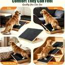 Dog Ramp for Stairs, 4 Pack Foldable Anti-Slip Stair Ramp for Small Dogs, Wooden Pet Steps for Senior, Adjustable Low-Angle Dog Stair