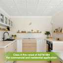 2ft x 2ft White Icon Relief PVC Ceiling Tiles，Drop Ceiling Tiles 24 x 24in - Waterproof，Washable and Fire-Rated - Reusable-High-Grade PVC to Prevent Breakage Cover 48 Sq. Ft, Pack of 12 Tiles