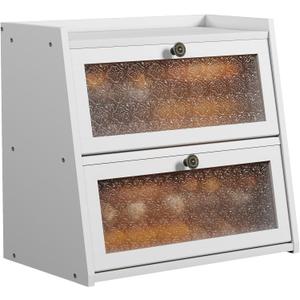 Bread Box for Kitchen Countertop Double Layer Large Capacity Bread Storage, Double Tier