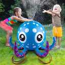 Sprinkler for Kids Inflatable Octopus Water Toys with 6 Rings, Summer Outdoor Toys Backyard Water Spray Sprinkler Fun Toy for 3 4 5 6 Years and Up Boys Girls Gifts