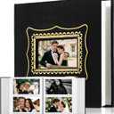 Velvet Photos Album 4x6 Films 300 Pockets Wedding Anniversary Family Photo Album for Family Wedding Anniversary Baby Vacation (Black)