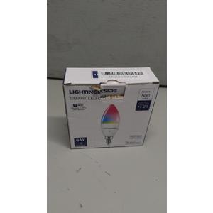 Lightinginside E12 Smart Light Bulbs 60W Equiv., 500LM 6W RGBCW Candelabra Chandelier Candle Bulb Works with Alexa/Google Home/Smart Life, 2.4G WiFi Bluetooth Bulbs, No Hub Required, ETL Listed, 3PCS