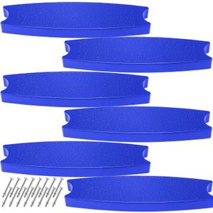 6 Pcs 18" Pool Ladder Steps Replacement Universal Swimming Pool Ladder Steps for Inground and Above Ground Heavy Duty Molded Plastic Stairs with 12 Pcs Stainless Steel Bolts (Blue)