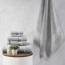 3 x Madison Park Signature Splendor Luxury 100% Cotton Bathroom Towel Set - Soft, Plush 1000 GSM Heavyweight Hotel Quality, Zero Twist, Highly Absorbent, Quick Dry, Multi Sizes, Grey 6 Piece