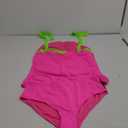 Womens Two Piece Tankini Swimsuit Tummy Control Bathing Suits Slim Halter Swimwear with High Waisted Bottom (X-Large, Pink and Green)