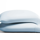 TEXAS LINEN CO. 100% Organic Cotton Percale Pillow Cases Standard/Queen Size Set of 2 - Percale Pillowcases Standard/Queen, Cooling Pillow Cases for Sleeping, Cotton Pillow Covers - Light Blue