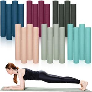 24 Pack 68" x 24" Yoga Mat Bulk, 4mm Thick Extra Long Sports Mat Anti Slip Tear Resistant Yoga Exercise Set for Fitness Stretching Home Workout Gym and Studio