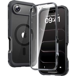 Diaclara Magnetic Designed for iPhone Air Case Full Body Bumper,[Compatible with MagSafe] Military Drop Proof Cover with Built-in Touch Sensitive Anti-Scratch Screen Protector for iPhone 17 Air Black
