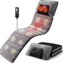 Full Body Massage Mat with Heat, Detachable 3D Neck Massager, Grey Premium Plush Foldable Heated Pad for Back and Thighs, Stress Relief Home Office