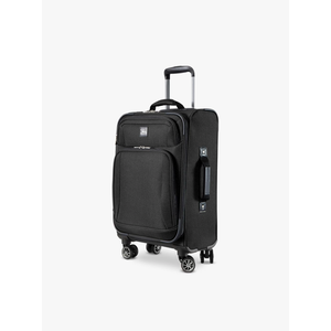 Skyway Epic Softside Carry-On Luggage - Lightweight Suitcase with Wheels for Travel | TSA Approved Carry-On Bag | Spinner Suitcase | Carry-On Luggage with Telescoping Handle, 20 inch, Black