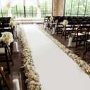 Wedding Ceremony Decorations Aisle Runner,100ft X3ft,Polyester Paper Convenient for Outdoor and Indoor (White Print)