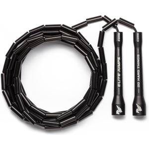 Elite Jumps - Do Hard Things 1 Beaded Jump Ropes | Crossover Jump Rope for Your Exercise Equipment | Segmented Jump Rope (Black/Black)