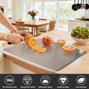 Large Stainless Steel Cutting Boards for Kitchen, Chopping Boards with Grey Non-slip Mat, Cutting Board with Counter Lip for Meat, Fruits, Vegetables, Bread,Dough(15.75" 11.81")