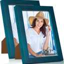 5x7 Picture Frame for Wall Hanging or Tabletop Display, Wall Mounting Horizontally or Vertically,Photo Frame with HD Plexiglass for Photos, Posters & Art Prints,Navy Blue,Frame,2 Pack