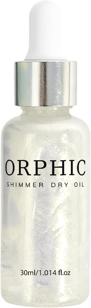 Dry Oil, Body Glitter Oil Liquid Highlighter, Fast-Absorbing Face Brighten, Beauty Glowing Oils, Makeup Sparkle Shine Long Lasting Moisturizing (1PCS)