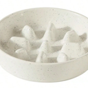 Ceramic 1.2 Cup Raised Slow Feeder Dog Bowl Set, Elevated 6.1inch Bowl