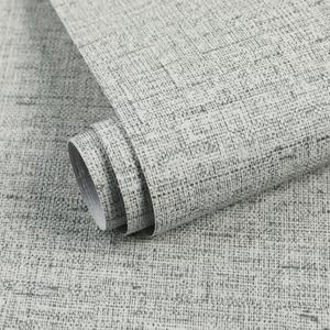 Fabric Wallpaper Textured Contact Paper Grasscloth Wallpaper 15.75"x590.6" | Peel and Stick Faux Linen Wall Paper Self Adhesive Removable Thick Vinyl Embossed Film for Bedroom Bathroom