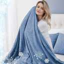 CHOSHOME Cooling Blanket for Hot Sleepers Lightweight Summer Cold Thin Blankets for Sleeping, Hot Flashes Night Sweats, Soft Blanket for Bed, Full Size, Blue