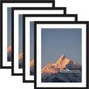 22x28 Wood Picture Frame Set of 4, Wall Mount for Home Decor, Black, 22x28 in